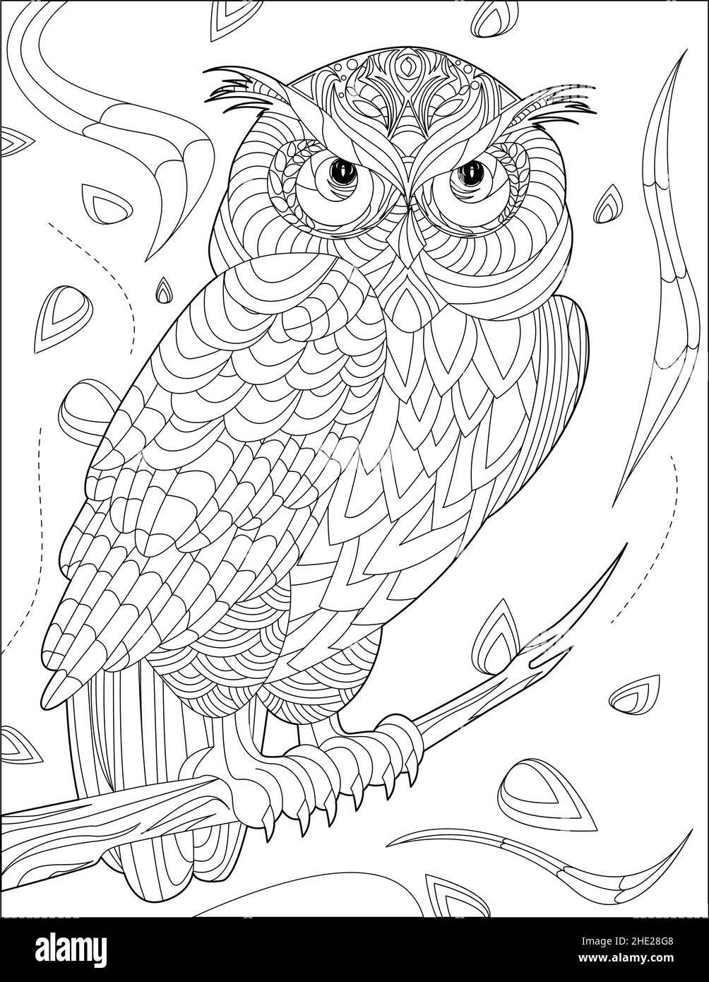 White owl in tree stock vector images