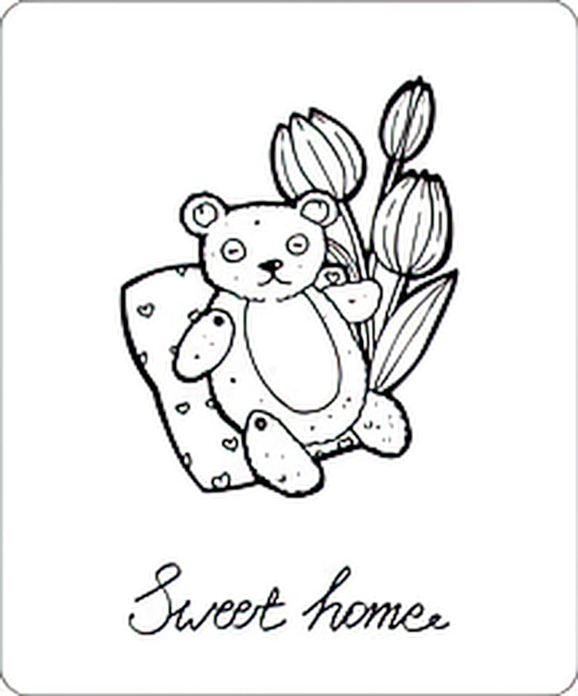 Hojas de tatuajes temporales lindo conejo tatuaje contorno ilustraciãn un boceto con artãculos lindos del hogar oso de peluche tatuaje temporal cuello brazo pecho para mujeres hombres adultos x
