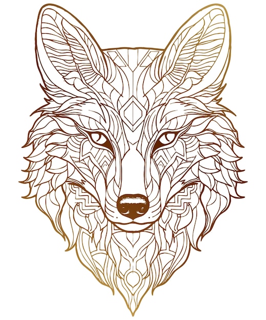 Vector e ilustracion de tatuaje lobo para dcargar gratis