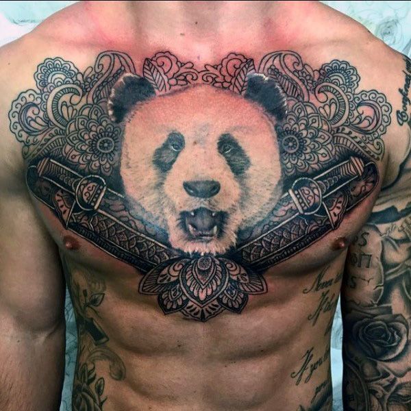Oso panda diseãos de tatuajes para los hombres