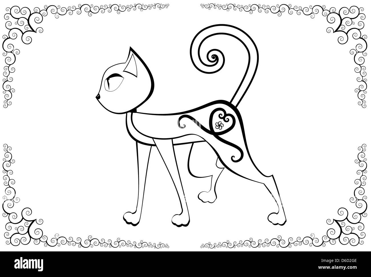 Cat with tattoo imãgen recortadas de stock