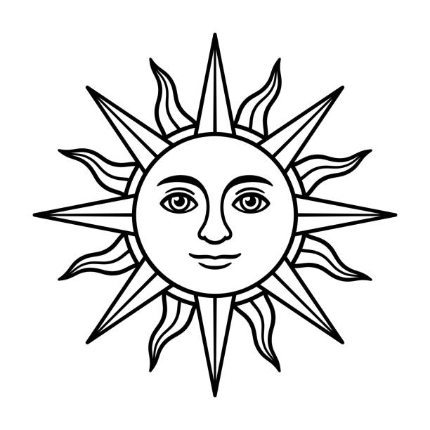 Tatuajes del sol ilustraciones de stock grãficos vectoriales libres de derechos y clip art