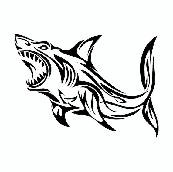 Surtido gran tiburãn martillo blanco tribal arte pez esqueleto vinilo coche calanãa sticker