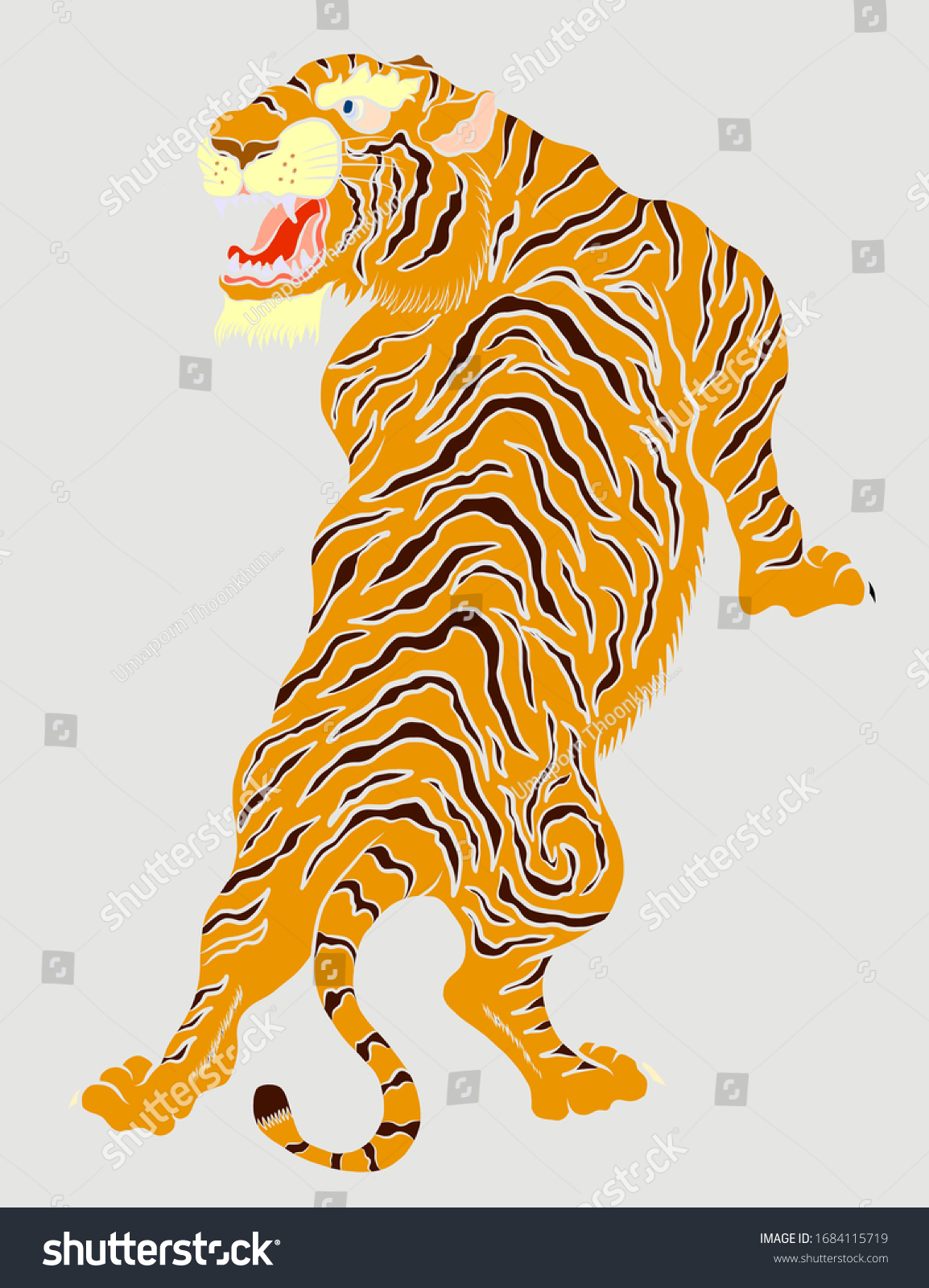 Vector de tigre para tatuaje y vector de stock libre de regalãas