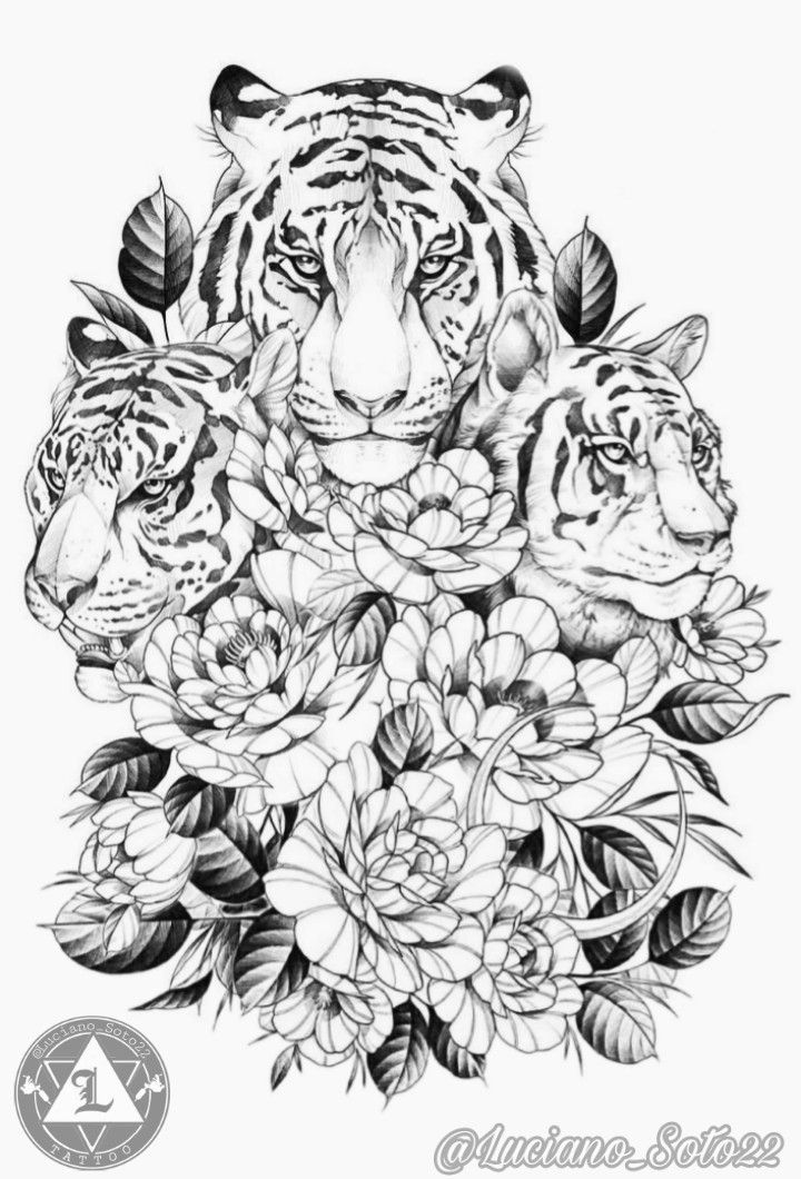 Tigres y rosas tiger tattoo design tiger tattoo body art tattoos