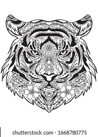 Imãgenes fotos de stock objetos en d y vectores sobre mandala coloring tiger