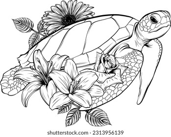 Imãgenes fotos de stock objetos en d y vectores sobre turtle flowers