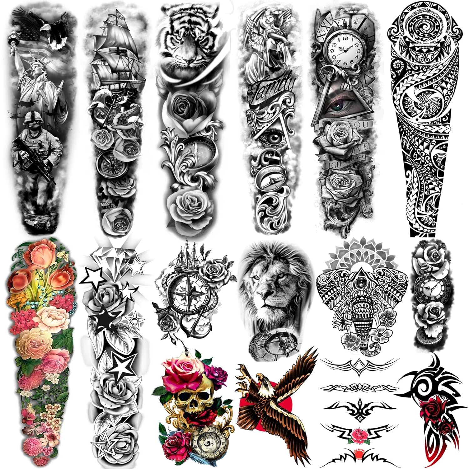 Tatuajes temporales extra grandes de yazhiji hojas gentina
