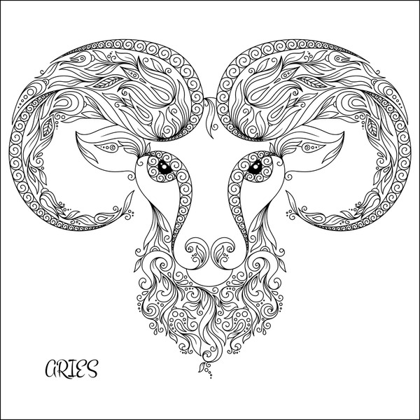 Imãgenes fotos de stock objetos en d y vectores sobre aries zodiac coloring page