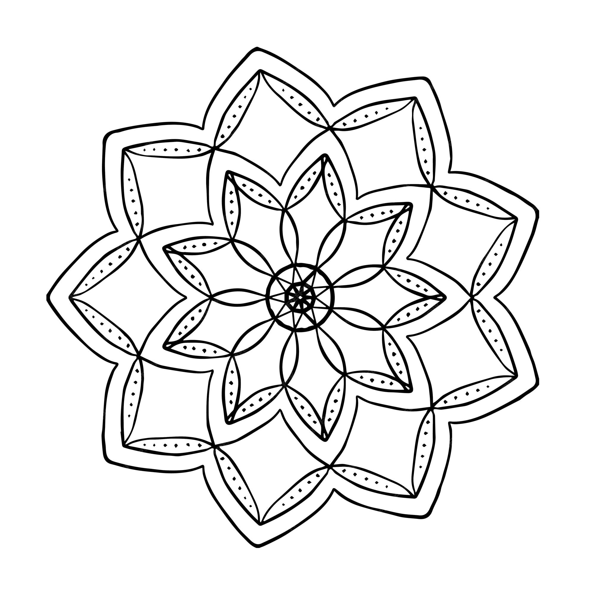 Mandala flor blanca floral ornamental para el diseão de fondo del tatuaje vector premium