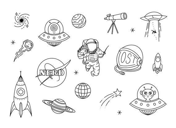 Plantillas de diseãos de tatuajes espaciales listos para usar fãciles de aplicar regalo para entusiastas del espacio de astronautas planetas y extraterrestres handpoke y stick poke