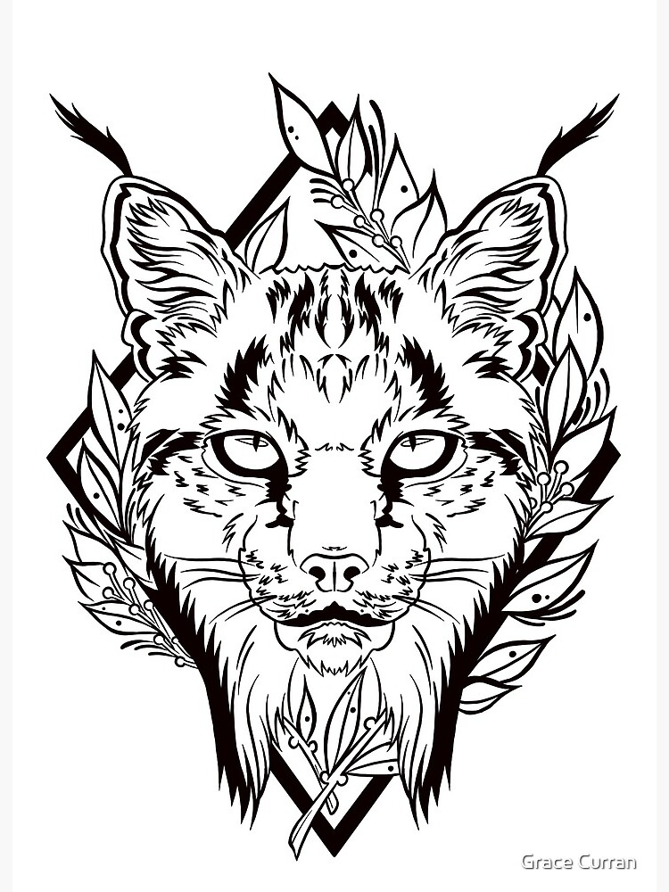 Lãmina rãgida for sale con la obra tatuaje de lince de grace curran