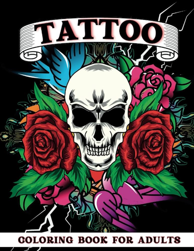 Libro de tatuajes para colorear para adultos diseãos de tatuajes relajantes para hombres y mujeres oxford gregory t libros