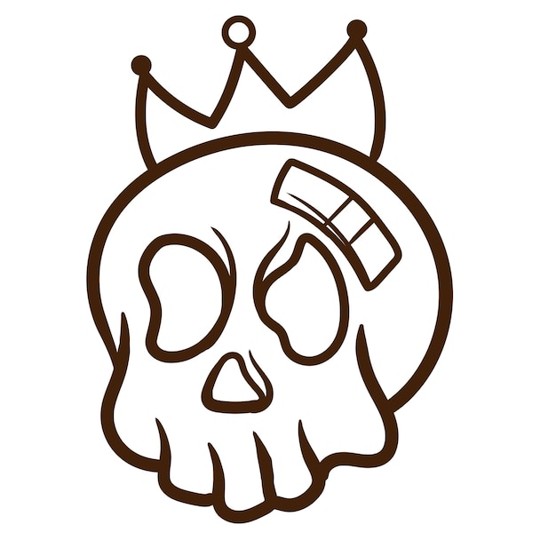 Simple crãneo mano dibujo lãnea doodle ilustraciãn bueno para camiseta de diseão y tatuaj simpl vector premium