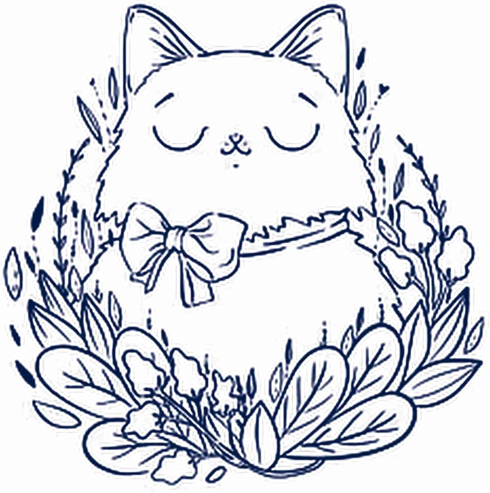 Jugo de dibujos animados de niãos semi permanente tatuajes temporales tinta para adultos hombres colorear con dibujos animados mullido gato flores y arco cerrado ojos azul marino falso realistas pegatinas mujeres