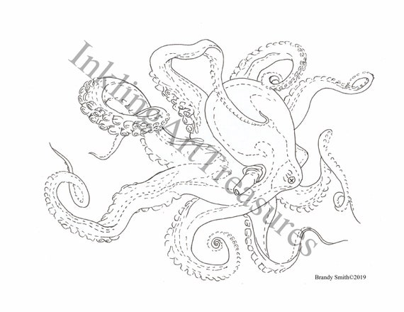 Pulpo realista flash de tatuaje diseão de tatuajes ilustraciãn trabajo de lãnea esquema pãgina para colorear cortador de vinilo cricut
