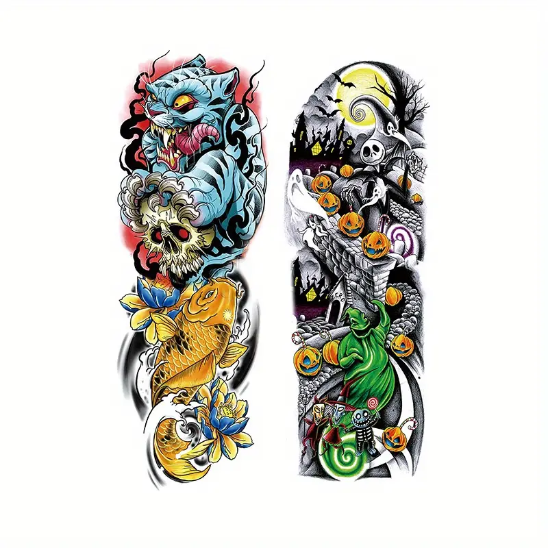 Uds pegatina de tatuaje temporal para hombre impermeable