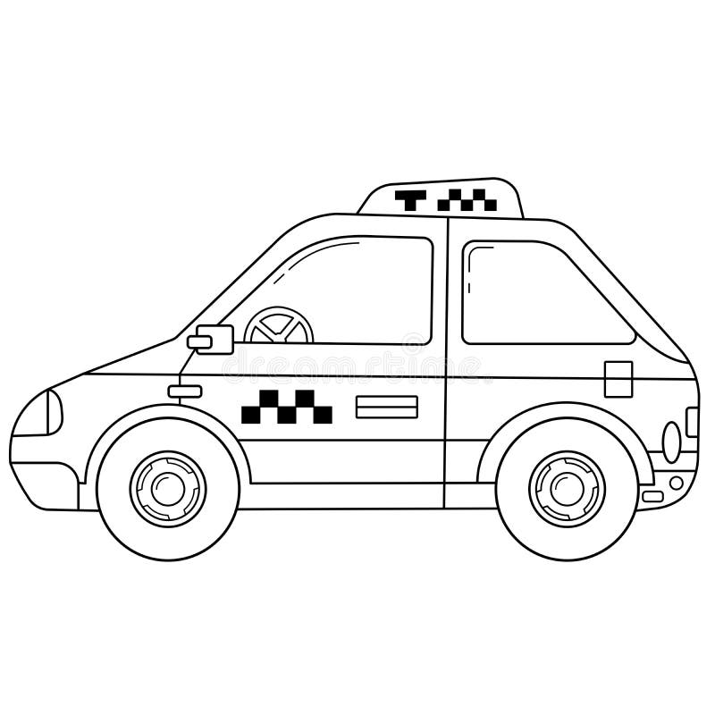 Taxi coloring stock illustrations â taxi coloring stock illustrations vectors clipart
