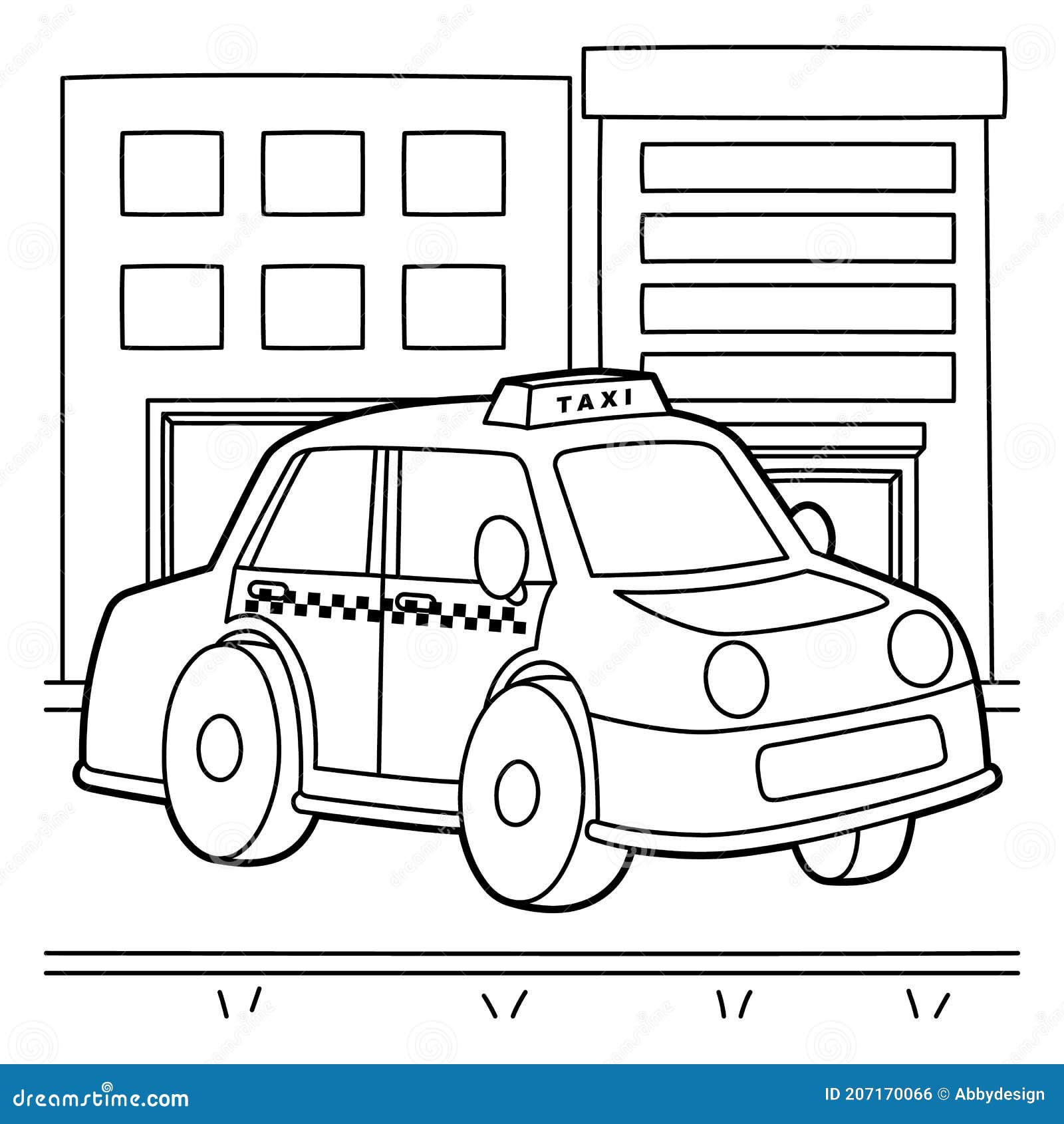 Taxi coloring page stock illustration illustration of transportation