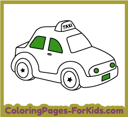 Printable drawings for children taxi