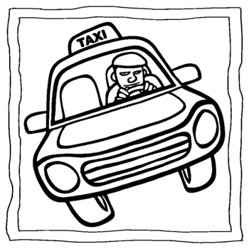 Taxi coloring page taxi coloring book by abdell hida tpt