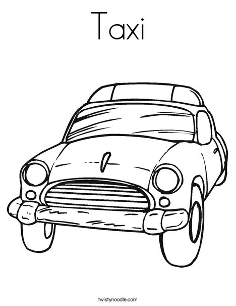 Taxi coloring page