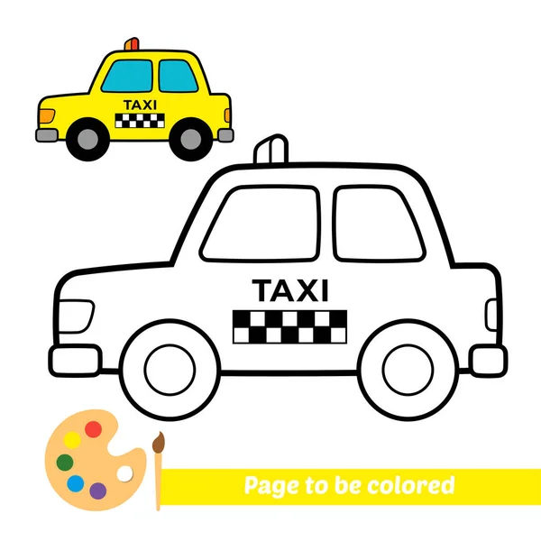 Coloring book kids taxi vector stock vector by fuatprasgmail