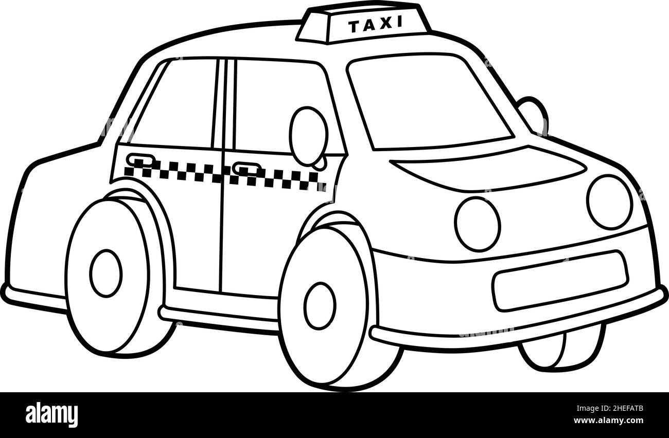 Taxi coloring page isolated for kids stock vector image art