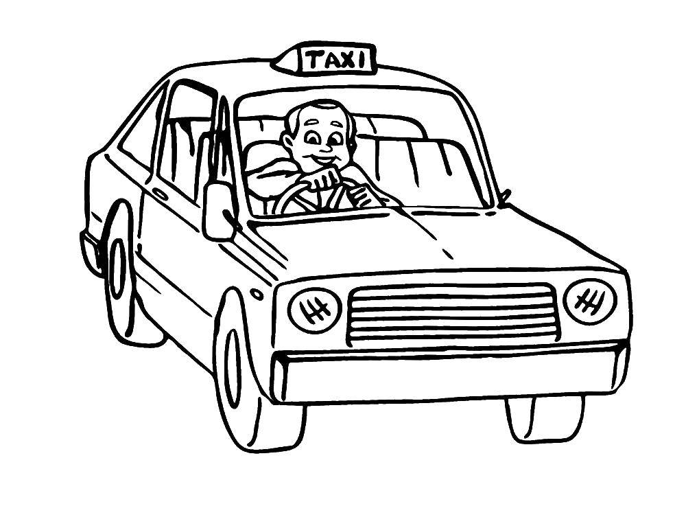 Online coloring pages taxi coloring the taxi driver a profession