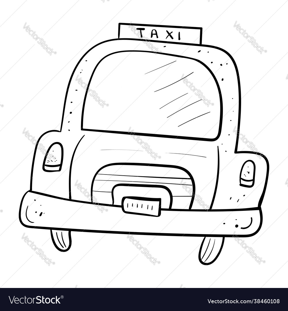 Taxi old car coloring page or book royalty free vector image