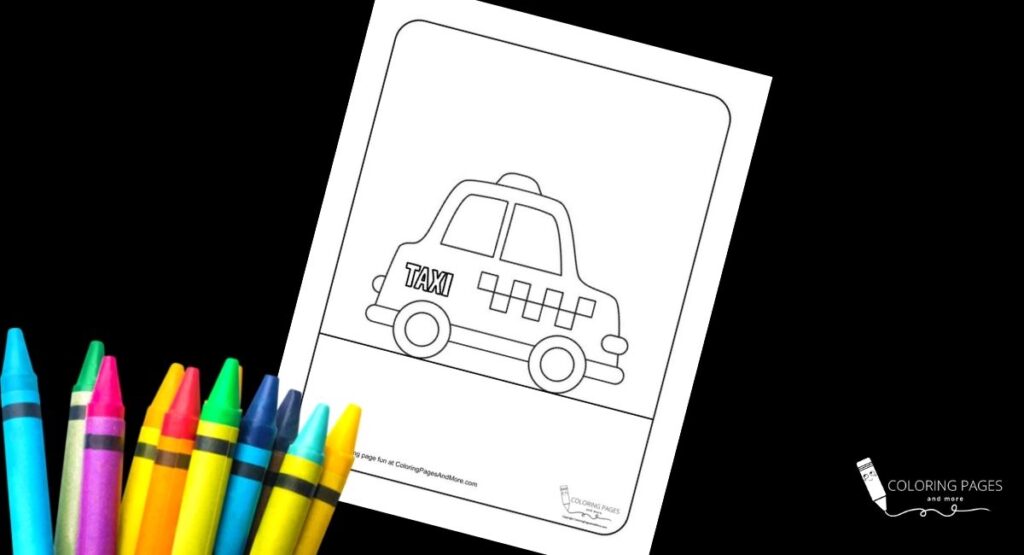 Free taxi coloring page