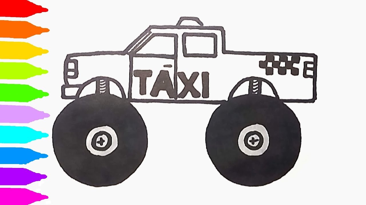 Taxi car coloring pages
