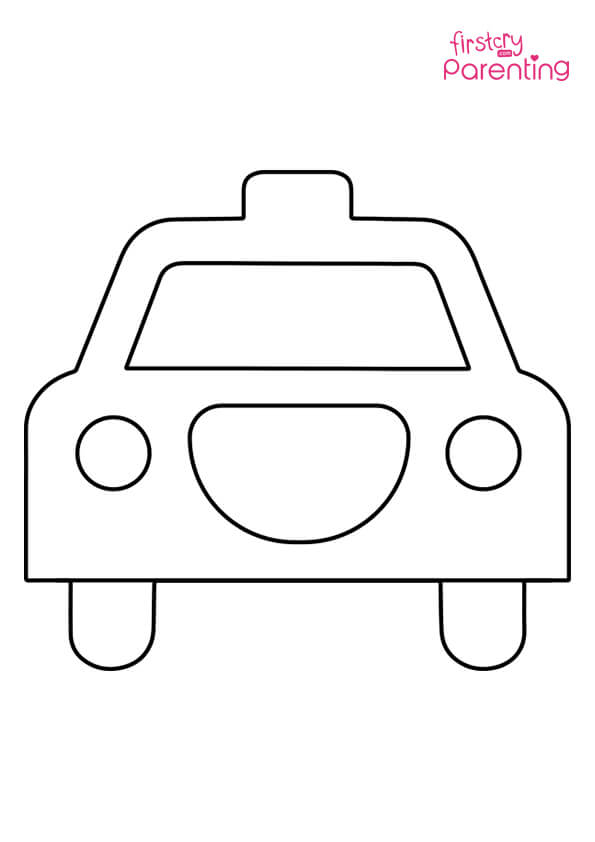 Easy printable taxi coloring pages for kids
