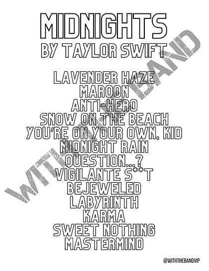 Free taylor swift midnights loring book word search pdf