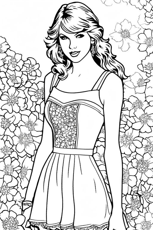Coloring book anime girl with plete arms and fingers beautiful