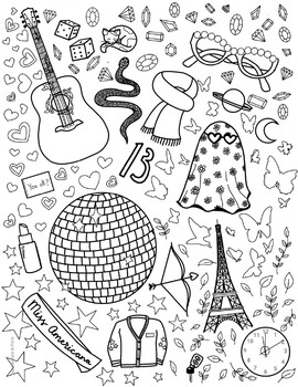 Taylor swift coloring page by teacher sara in paris tpt