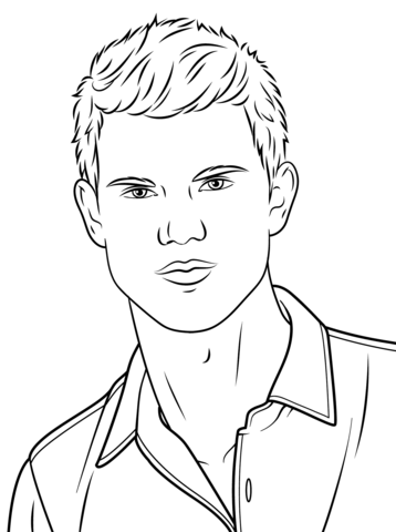 Taylor lautner coloring page free printable coloring pages