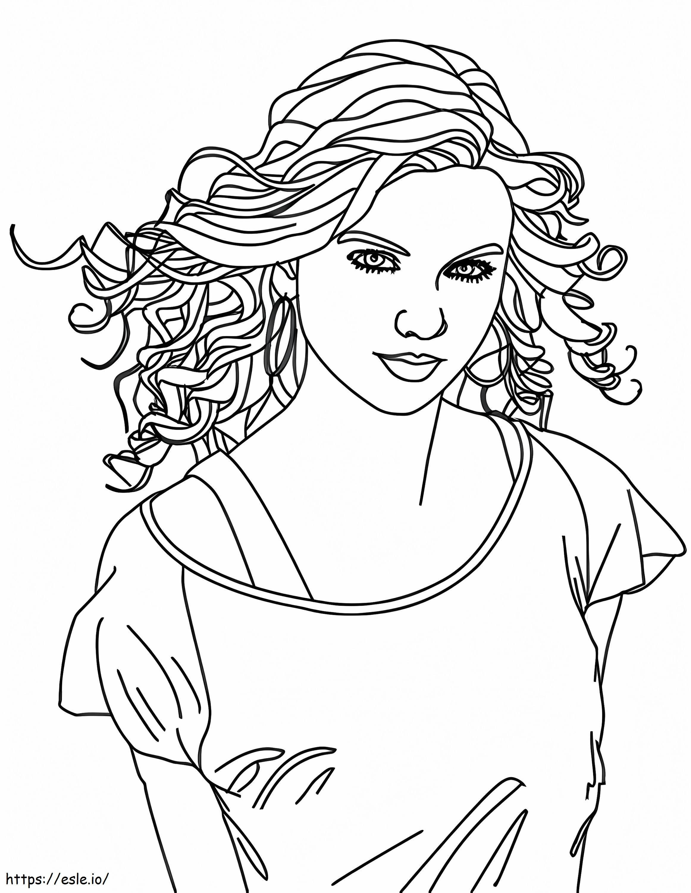 Taylor swift is country singer coloring page