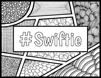Taylor swift word search swiftie zentangle coloring page by ejjaidalis deli