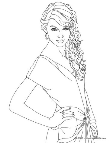 Taylor swift singer coloring pages
