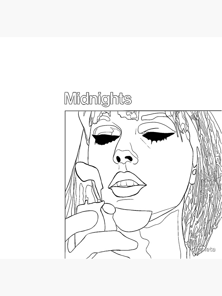 Taylor swift midnights album outline drawing poster for sale by dropleta