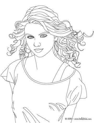 Beautiful taylor swift close up coloring pages