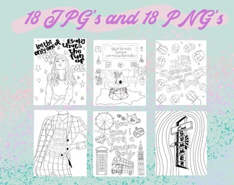 Taylor swift lover coloring book printable coloring pages coloring sheets adult coloring book ipad digital coloring
