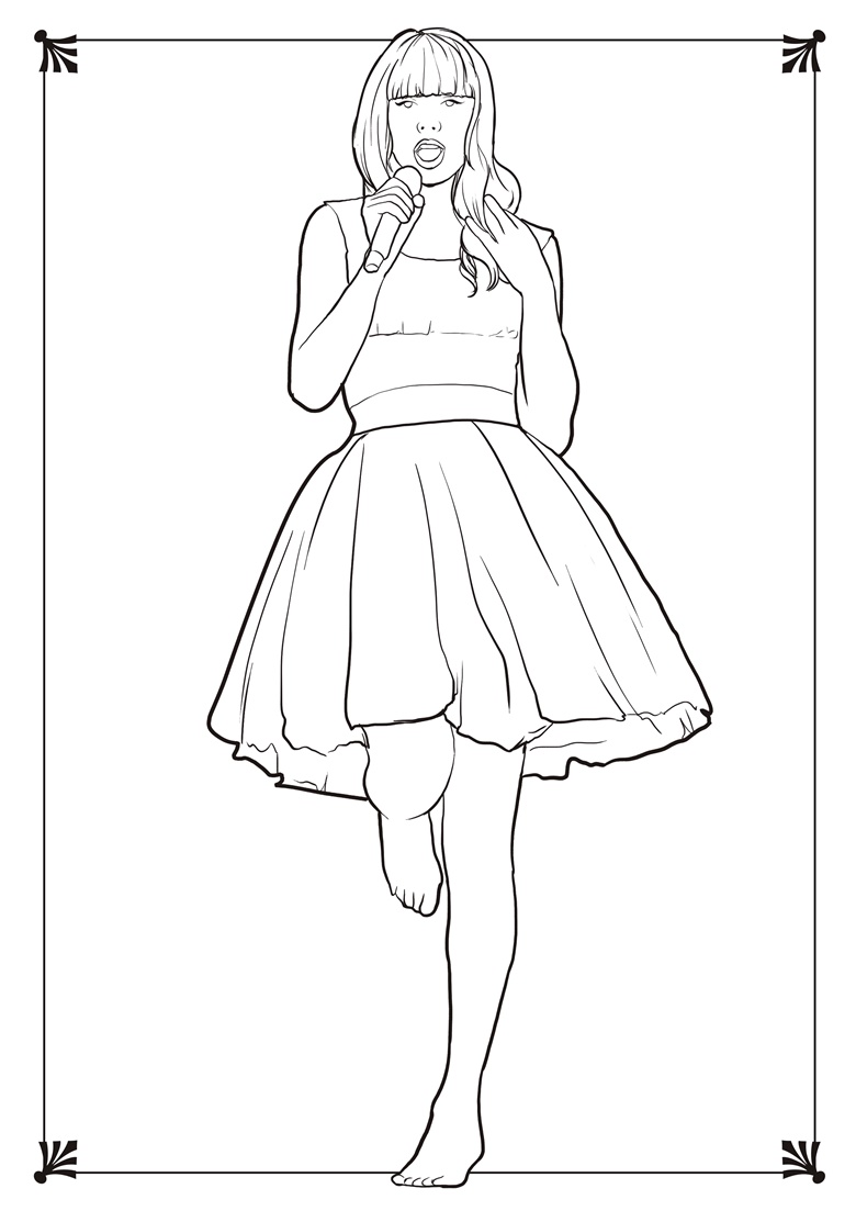 Red taylor swift coloring pages