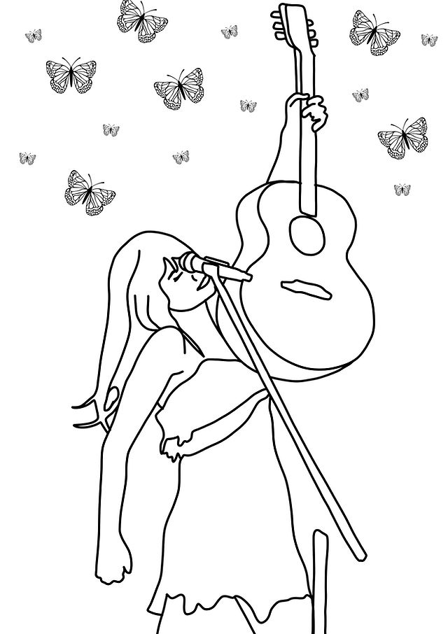 Taylor swift coloring pages for the swiftie in your life