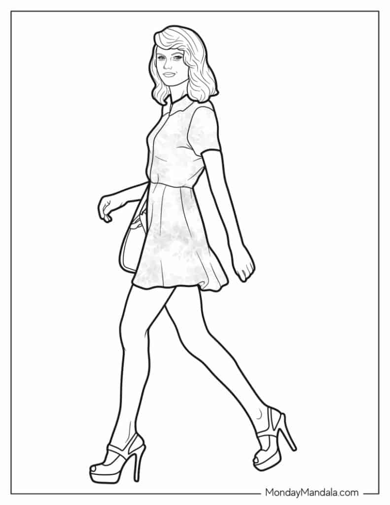 Taylor swift coloring pages free pdf printables