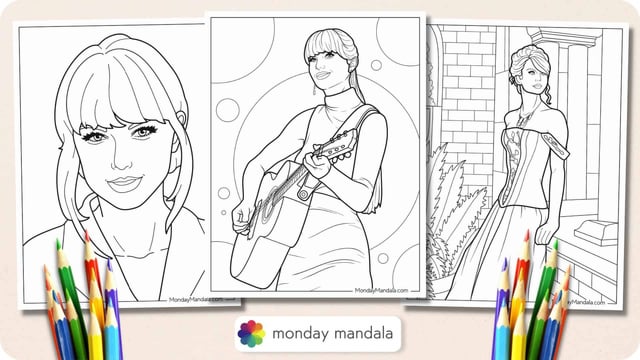 I illustrated taylor swift coloring pages that are free to printdownload please be gentle ð rtaylorswift