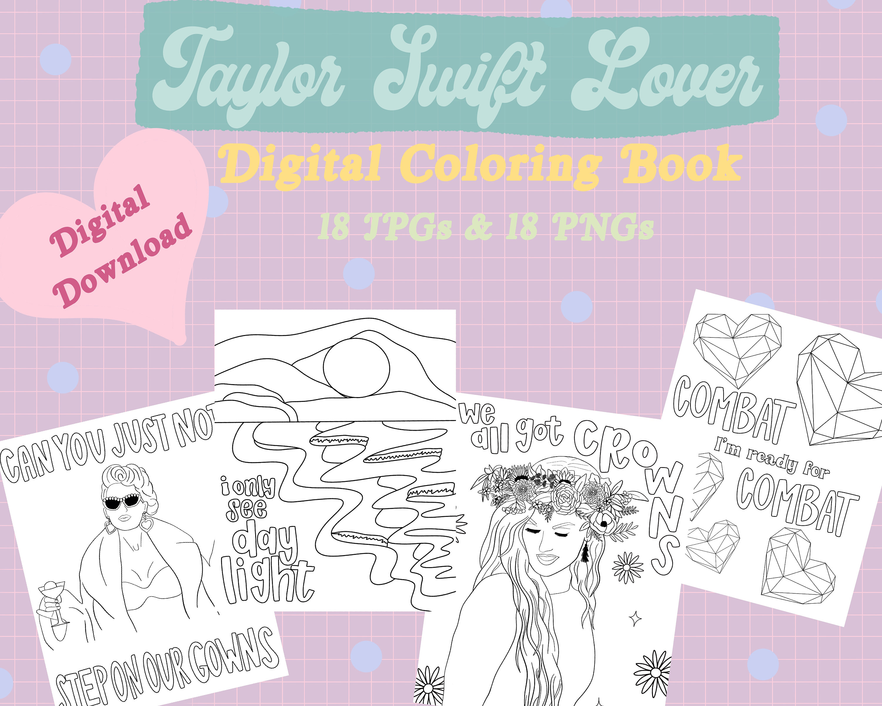 Taylor swift lover coloring book printable coloring pages coloring sheets adult coloring book ipad digital coloring