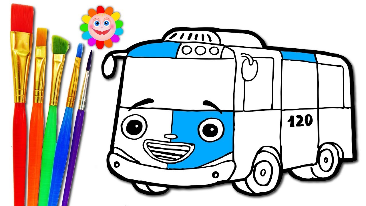 Drawing city bus coloring pages