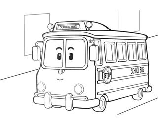 Tayo the little bus colouring image